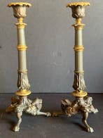 Kandelaar (2) - Verguld brons - Par de Castiçais Francese