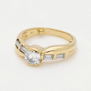 Bague - 18 carats Or jaune Diamant (Naturelle), Bijoux, Sacs & Beauté, Bagues