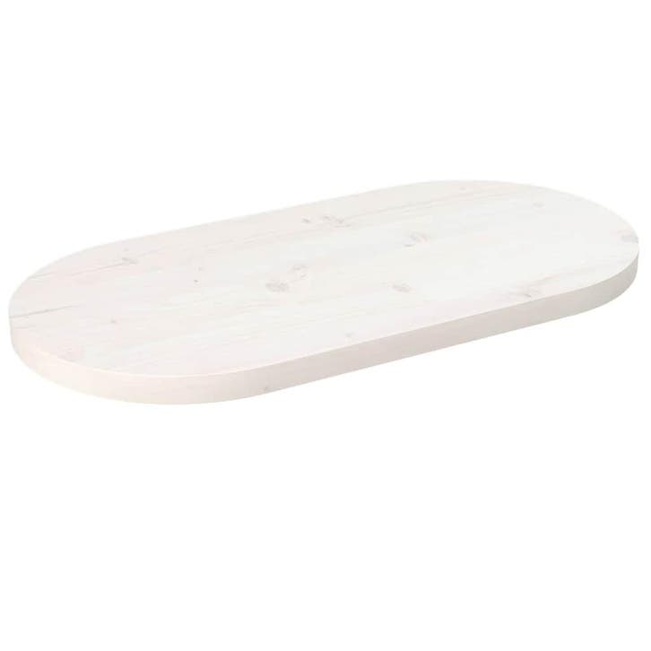 vidaXL Tafelblad ovaal 60x30x2,5 cm massief grenenhout wit, Maison & Meubles, Pièces pour table, Envoi