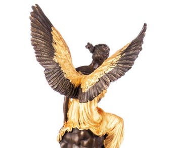 Figuur - Goldene Bronzefigur Engel – 32 cm hoch –, Antiek en Kunst