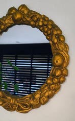 Spiegel - Glas, Fluweel, Gips - Gedetailleerd versierd met