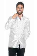 Disco Blouse Ruches Wit, Verzenden