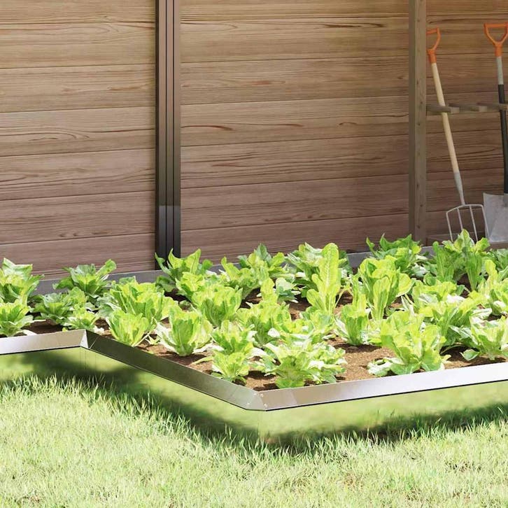 vidaXL Slakkenhekje 4 pcs Zilver 13,5 x 13,5 x 25 cm, Tuin en Terras, Bielzen en Borduren, Nieuw, Verzenden