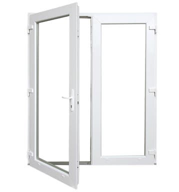 Dubbele deur Premium Plus b200 x h215 cm wit, Doe-het-zelf en Bouw, Nieuw, Ophalen of Verzenden, Buitendeur, Glas
