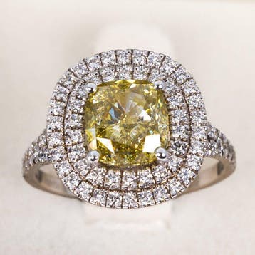 Ring - 18 karaat Witgoud - 3.75ct. tw. Diamant (Natuurlijk, Nieuw