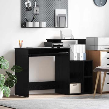 vidaXL Bureau Zwart Eiken Bewerkt hout 120,5 x 44 x 88,5 cm, Verzenden, Nieuw