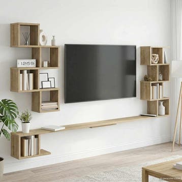 vidaXL Wandgemonteerd TV Rek Sonoma Eiken 180 x 15 x 94 cm, Verzenden