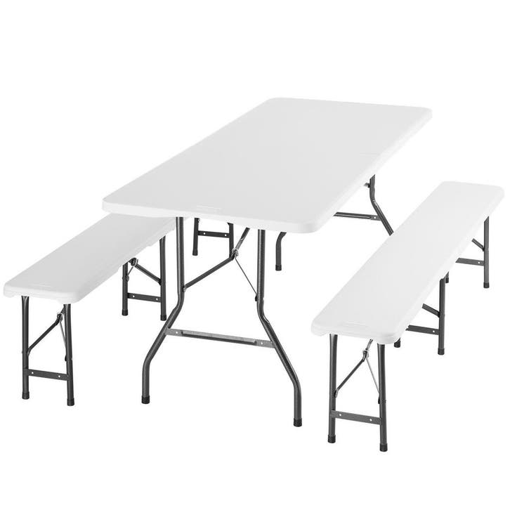 Campingtafelset Panja, opvouwbaar, weerbestendig, 8 personen, Caravans en Kamperen, Kampeeraccessoires, Verzenden