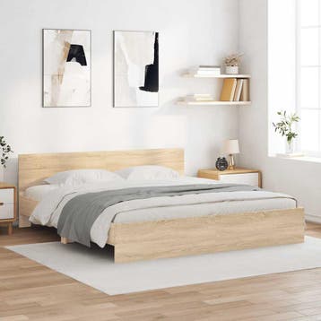 vidaXL Bedframe met hoofdeinde sonoma eikenkleur 180x200 cm, Verzenden