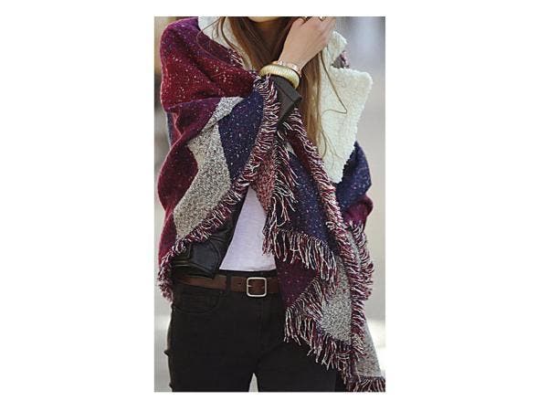 Veiling - Luxe oversized sjaal - bordeaux met blauw en grijs, Vêtements | Femmes, Bonnets, Écharpes & Gants
