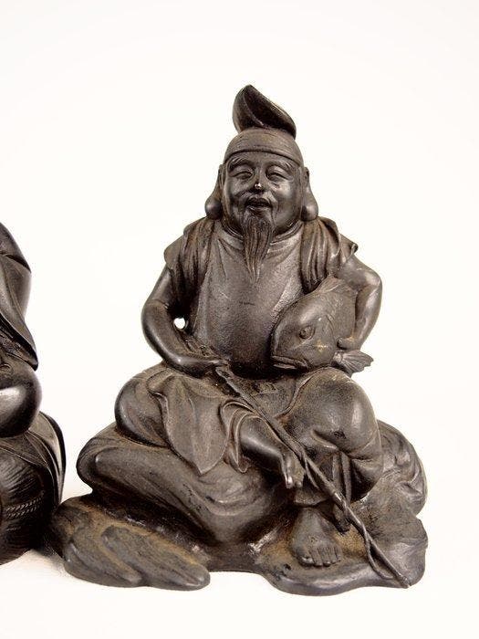 Brons - Koun Takamura  - Beeldjes van Ebisuten en, Antiek en Kunst, Antiek | Overige Antiek