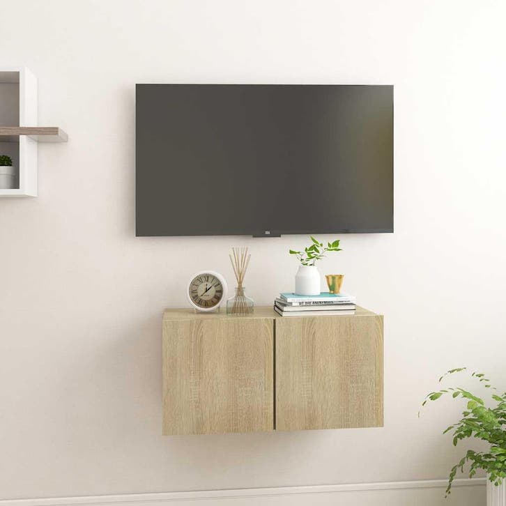 vidaXL Tv-hangmeubel 60x30x30 cm sonoma eikenkleurig, Huis en Inrichting, Kasten |Televisiemeubels, Nieuw, Verzenden