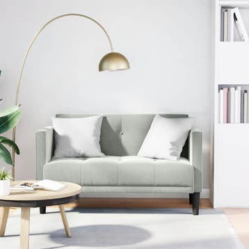 vidaXL Loveseat bank / zetel lichtgrijs 111 cm fluweel, Huis en Inrichting, Verzenden, Nieuw