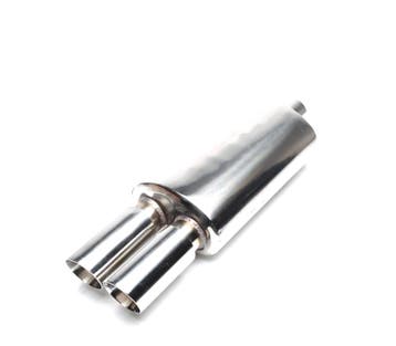 POT DÉCHAPPEMENT UNIVERSEL DOUBLE SORTIE INOX BORD FIN, Autos : Pièces & Accessoires, Systèmes d'échappement, Verzenden