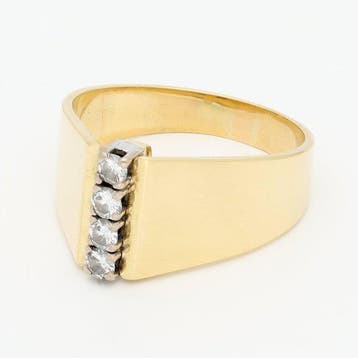 Bague - 18 carats Or jaune Diamant (Naturelle), Bijoux, Sacs & Beauté