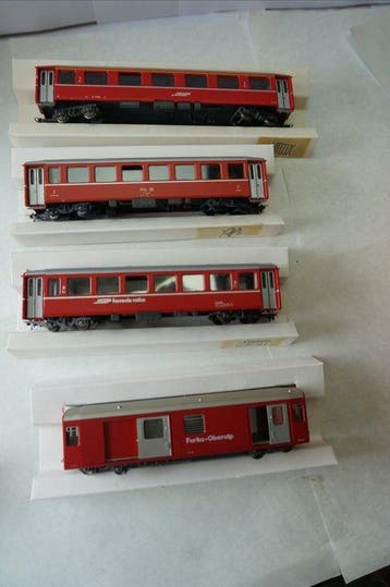 Bemo H0m - Ensemble de train (4) - 3 x voitures de voyageurs