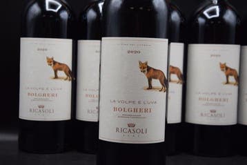 2020 Ricasoli, La Volpe e LUva - Bolgheri DOC - 6 Flessen, Nieuw