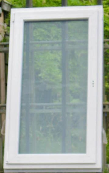 pvc raam , chassis , venster 83 x 148 wit 3 dubbel glas, 75 tot 150 cm, Kunststof, Raamkozijn, Nieuw