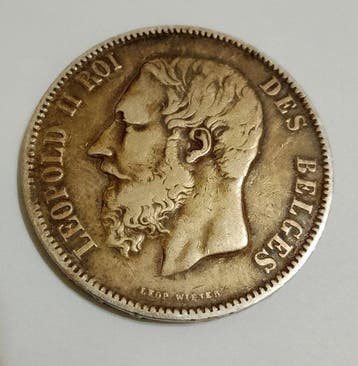 Belgique. Léopold II. 5 Francs 1869 (Sans prix de réserve)