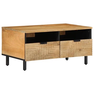 vidaXL Salontafel 80x54x40 cm massief mangohout bruin, Verzenden, Nieuw