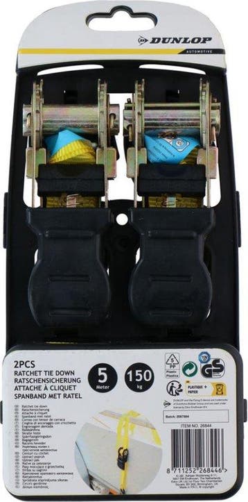 2dekans | Dunlop Spanband met Ratel - 2 Stuks - 5 M - tot, Ophalen of Verzenden, Nieuw