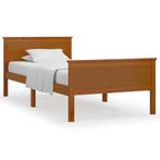 Massief houten bed 90x200 | Tweede kansje | OP = OP, Huis en Inrichting, Slaapkamer | Bedden, 90 cm, Eenpersoons, Bruin, Verzenden
