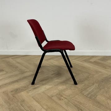 kantinestoel - stapelstoel, rood - zwart