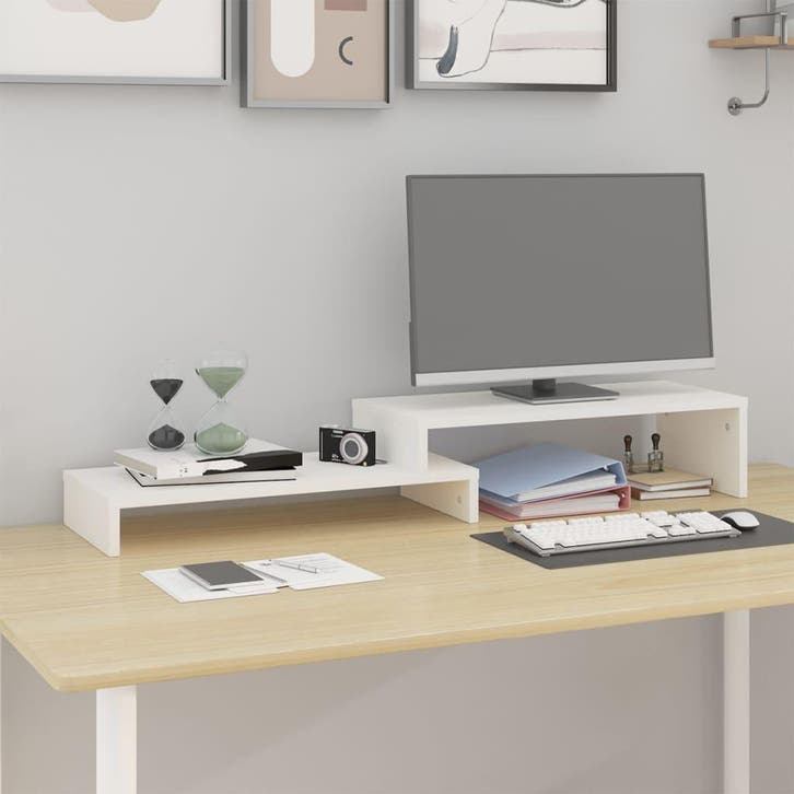 vidaXL Monitorstandaard (52-101)x22x14 cm massief grenenhout, Computers en Software, Overige Computers en Software, Nieuw, Verzenden