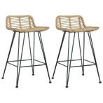 2x Rattan Barstoelen | Tweede Kansje | Snel! Weg is weg, Huis en Inrichting, Verzenden, Nieuw, 90 cm of meer, Riet