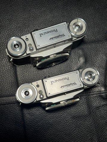 Voigtländer 2x Prominent I with leather cases Analoge camera, Nieuw