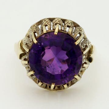 Ring - 14 karaat Geel goud - Amethist, Nieuw