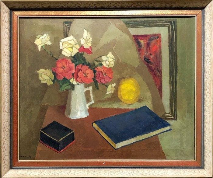 European School (c. 1960) - The Blue Notebook, Antiek en Kunst, Kunst | Schilderijen | Klassiek