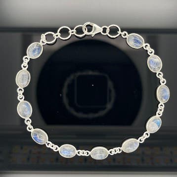 Argent - Bracelet - Pierre de lune naturelle