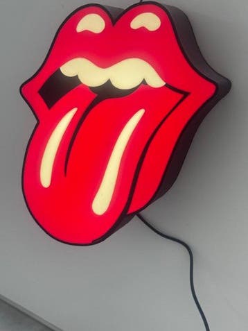 Rolling Stones – Verlichte sign – 27 × 21 cm – met, Antiek en Kunst