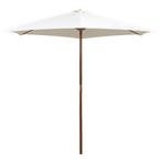 vidaXL Parasol 270x270 cm houten paal crèmewit, Verzenden, Nieuw