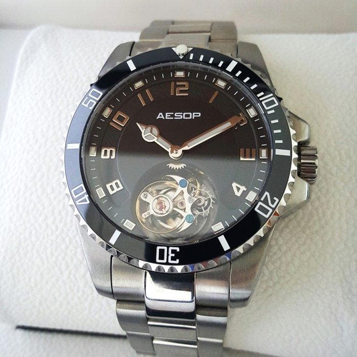 Aesop - TOURBILLON - Diamond - Swiss - Unique Flying -, Handtassen en Accessoires, Horloges | Heren