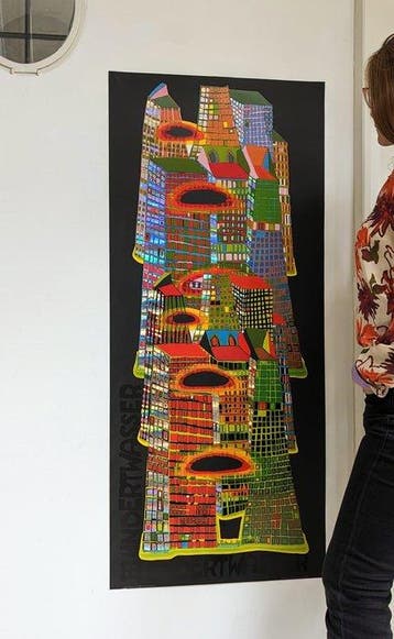Friedensreich Hundertwasser (after) - Gruener Janura AG -, Antiquités & Art, Art | Dessins & Photographie