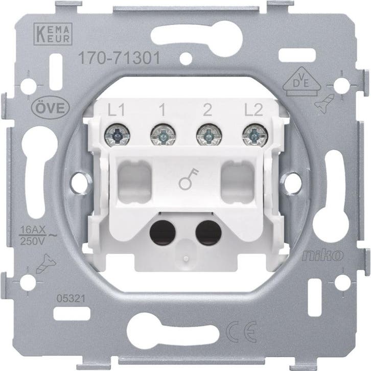 Niko 170-71301 Twee-Poolige Schakelbasis 16A 250V -, Doe-het-zelf en Bouw, Elektriciteit en Kabels, Verzenden