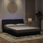vidaXL Bedframe met LED zonder matras fluweel zwart 160x200, Verzenden