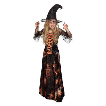 Halloween Heks Kostuum Kind Oranje, Verzenden, Nieuw