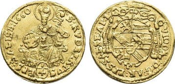 Goud-1/4 Dukat 1660 Salzburg-erzbistum Guidobald Graf von..., Verzenden