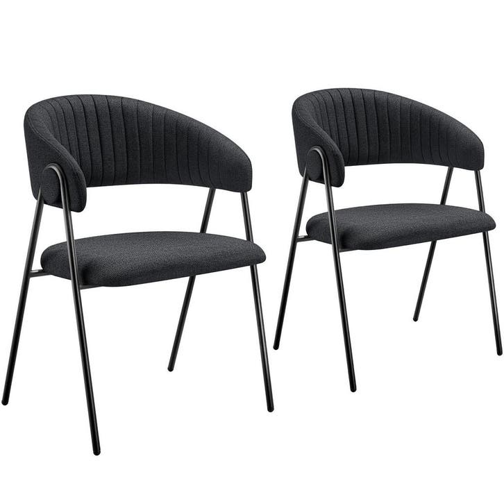 tectake Eetkamerstoel Bedano, gestoffeerd, geweven stof, 150, Huis en Inrichting, Stoelen, Verzenden