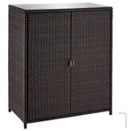 tectake Rotan tuinkast Monza, aluminium frame, 4 vakken - br, Tuin en Terras, Verzenden, Nieuw