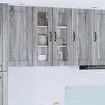 vidaXL Wandglas Kasten Grijs Sonoma 60 x 31 x 80 cm Bewerkt, Verzenden, Nieuw
