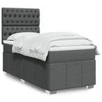vidaXL Boxspring met matras stof donkergrijs 90x200 cm, Verzenden