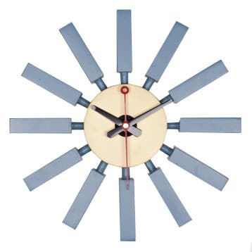 Block clock style  horloge murale, Maison & Meubles, Verzenden