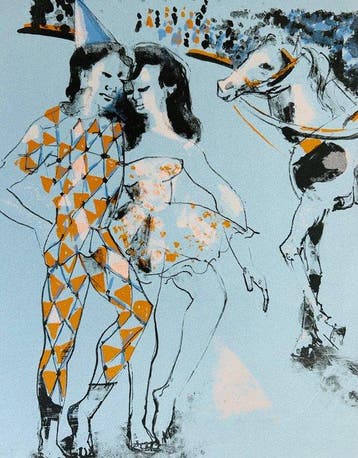 Georges-Lambert (1919-1998) - Lécuyère et Arlequin -