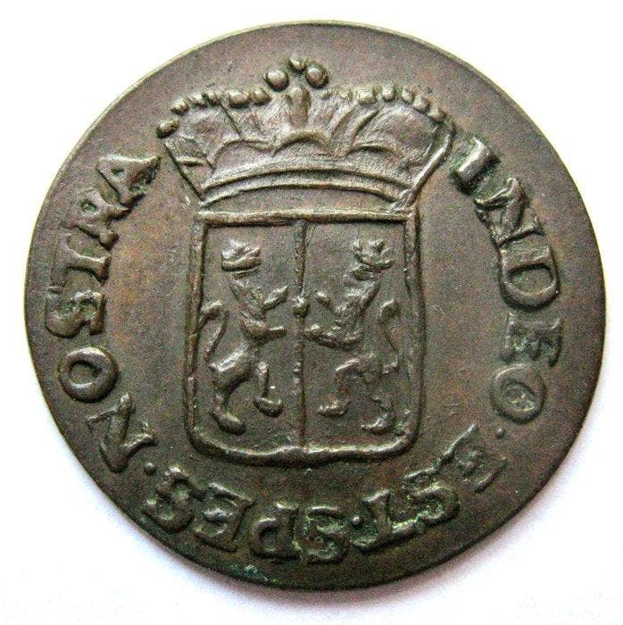 Nederlands-Indië. 1/2 VOC Duit 1789 Gelderland - Kwaliteit, Timbres & Monnaies, Monnaies | Pays-Bas
