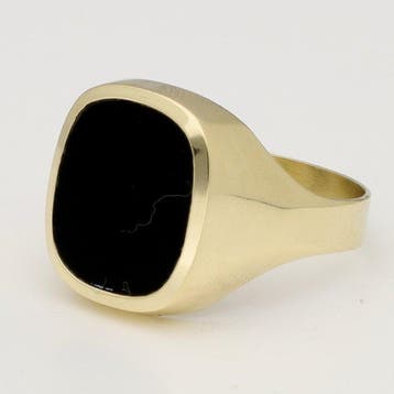 Ring - 14 karaat Geel goud - Onyx