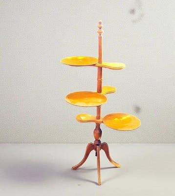 Vitrine - Boetiek - Hout - Draaiende schalen